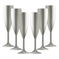 White Coloured Champagne Flute set of 6